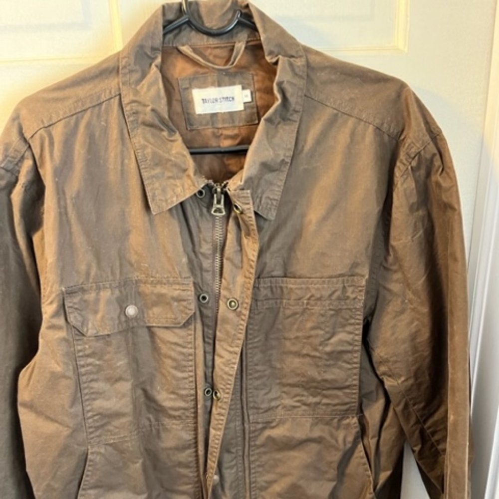 Taylor Stitch Longshore Jacket, Dark Oak Waxed Canvas - Size XL